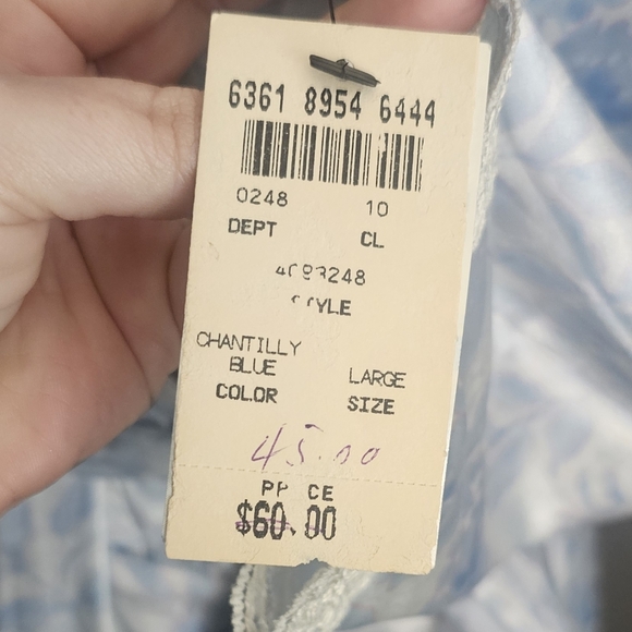 Vintage Morgan Taylor Chantilly Blue Floral Robe Size Large - Picture 6 of 7